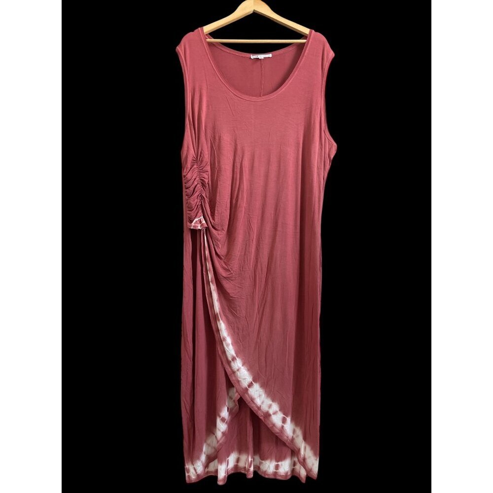 Seven7 Womens Coral and White Sleeveless Maxi Shift Dress- Size 3X